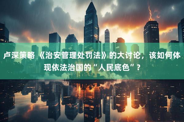卢深策略 《治安管理处罚法》的大讨论，该如何体现依法治国的“人民底色”？